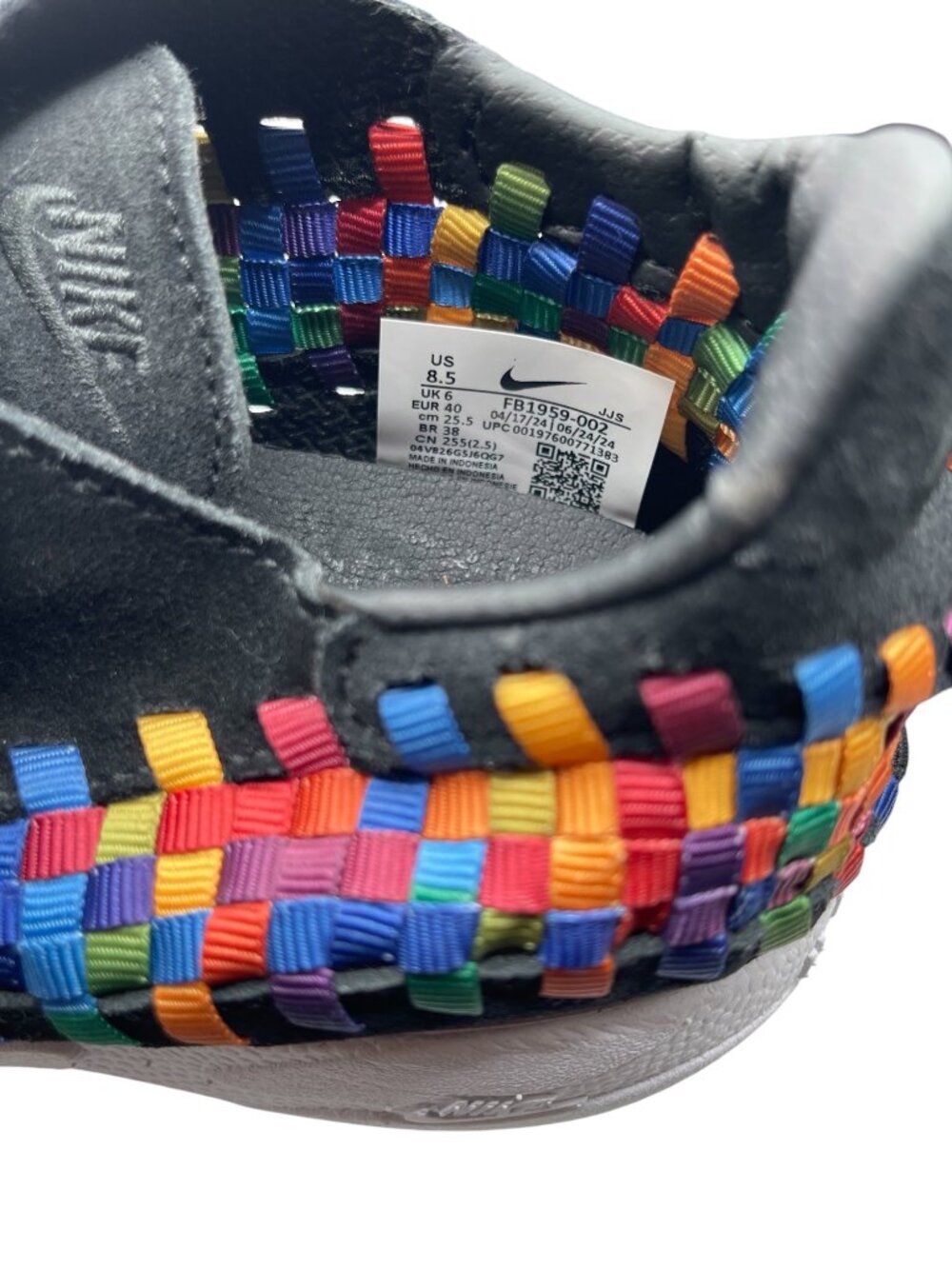 Nike WMNS Air Footscape Woven Black Multi-Color FB1959-002 Women's Size 8.5 - Picture 6 of 7